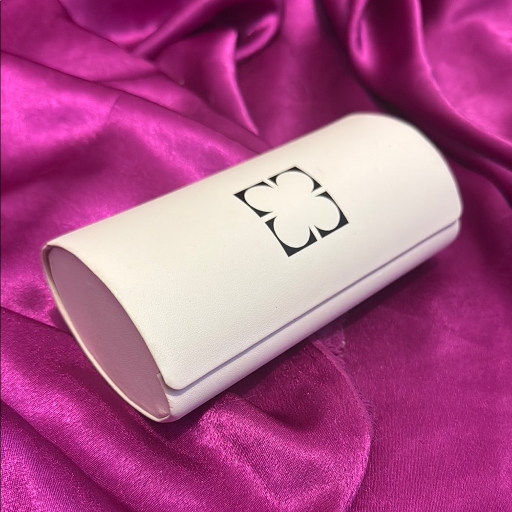 Liz Claiborne White Sunglasses Case with Black Logo
